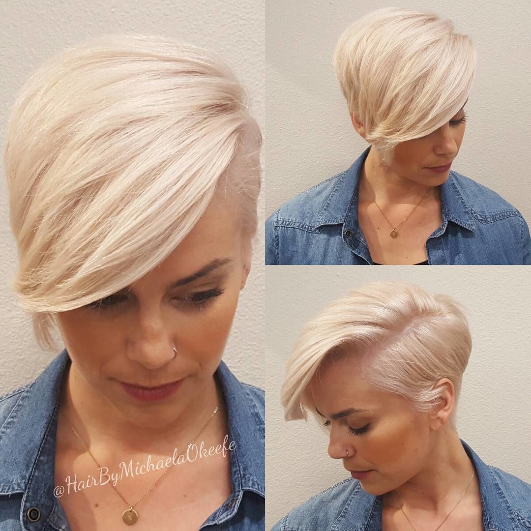Taglio pixie rasato con ciuffo - Instagram: @hairbymichaelaokeefe