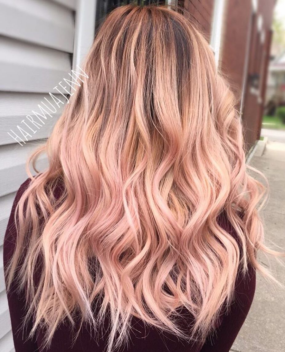 Balayage color pesca - @hairmuajenn