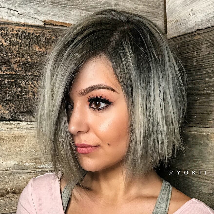 Bob scalato grigio scuro - @yokii.san