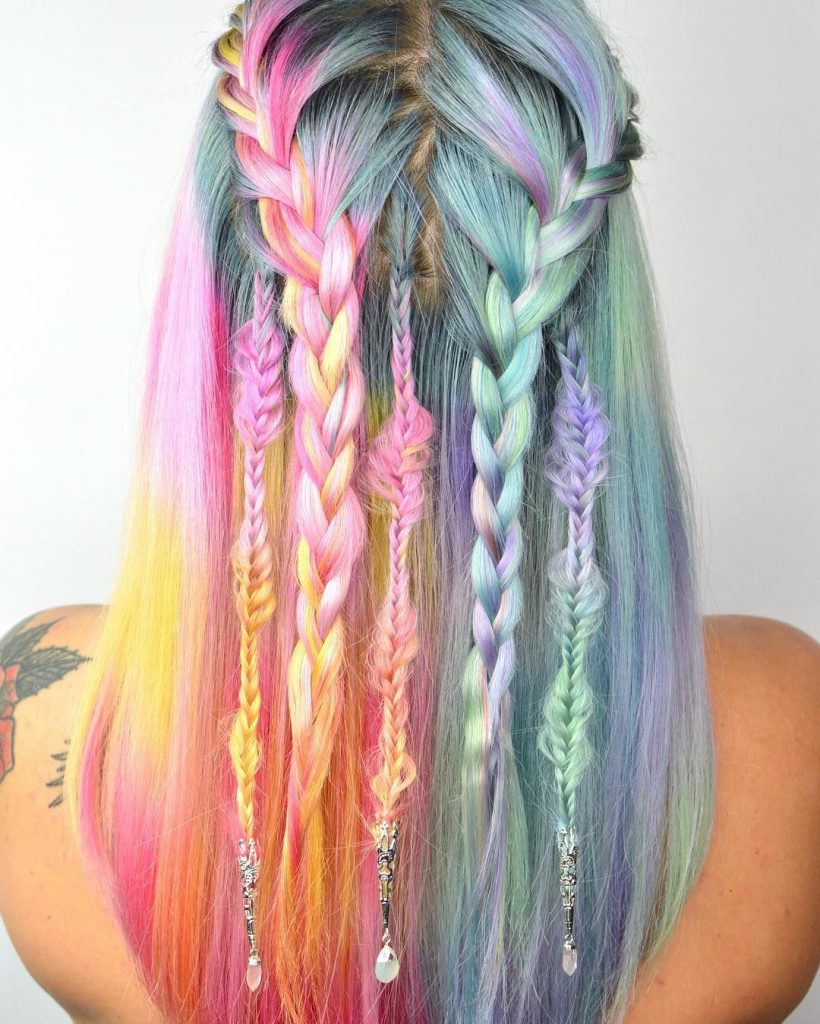Capelli intrecciati francese due colori