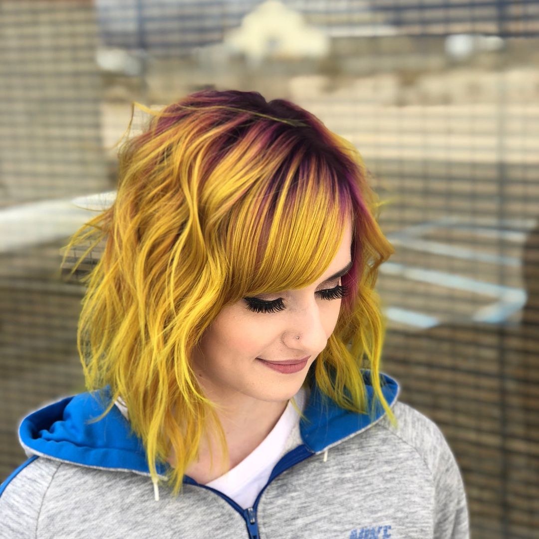 Caschetto mosso colorato - @hairbyjessbash 
