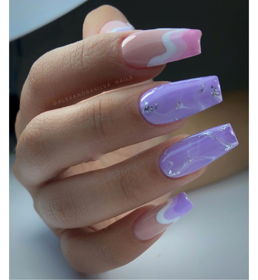 Ricostruzione in gel lilla - @alexandrasilva_nails