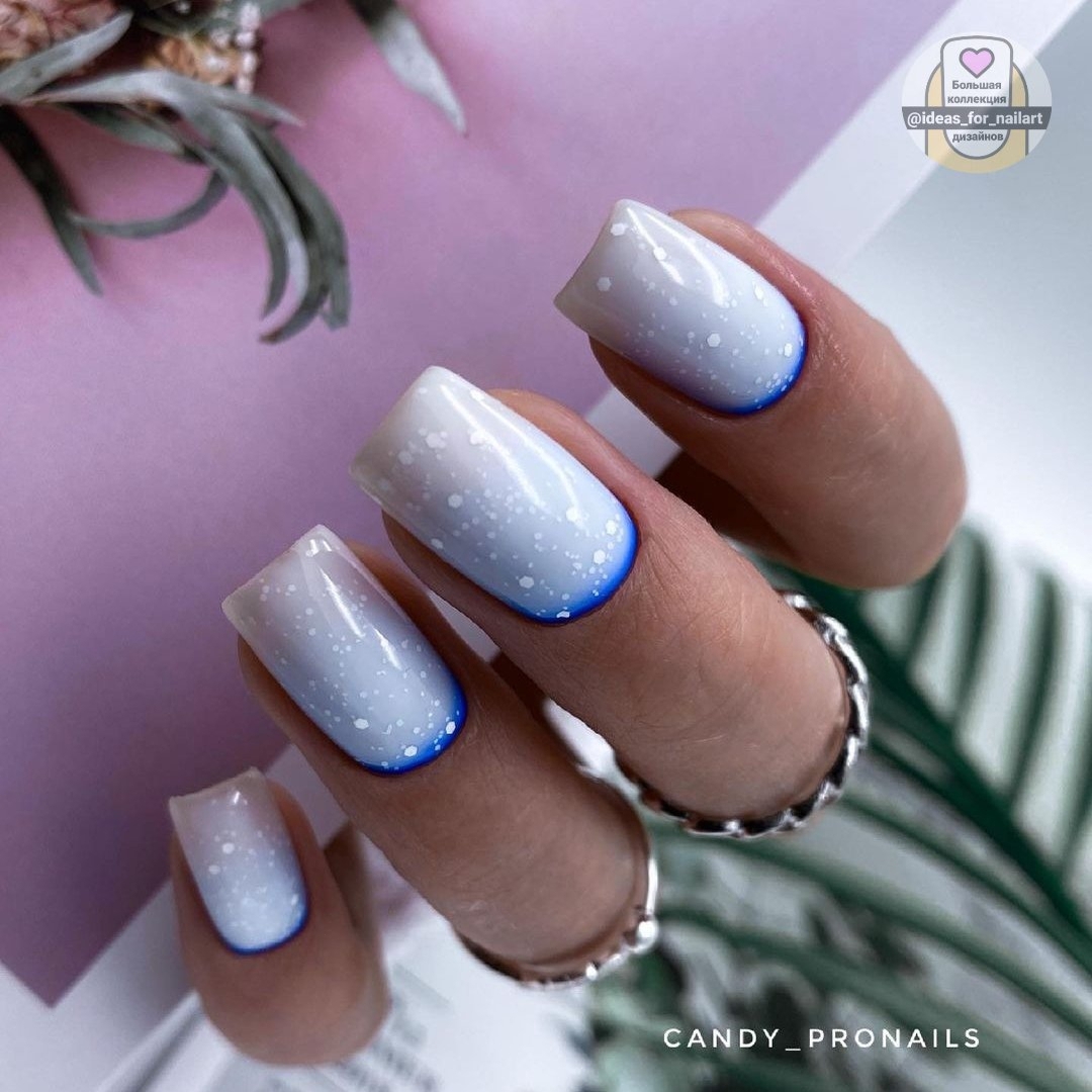 Sfumatura con smalto bianco - @ideas_for_nailar