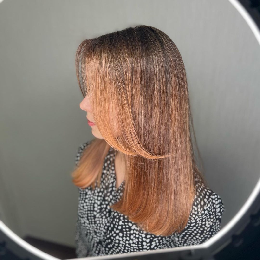 Shatush arancio - Instagram: @romanova.love.hair