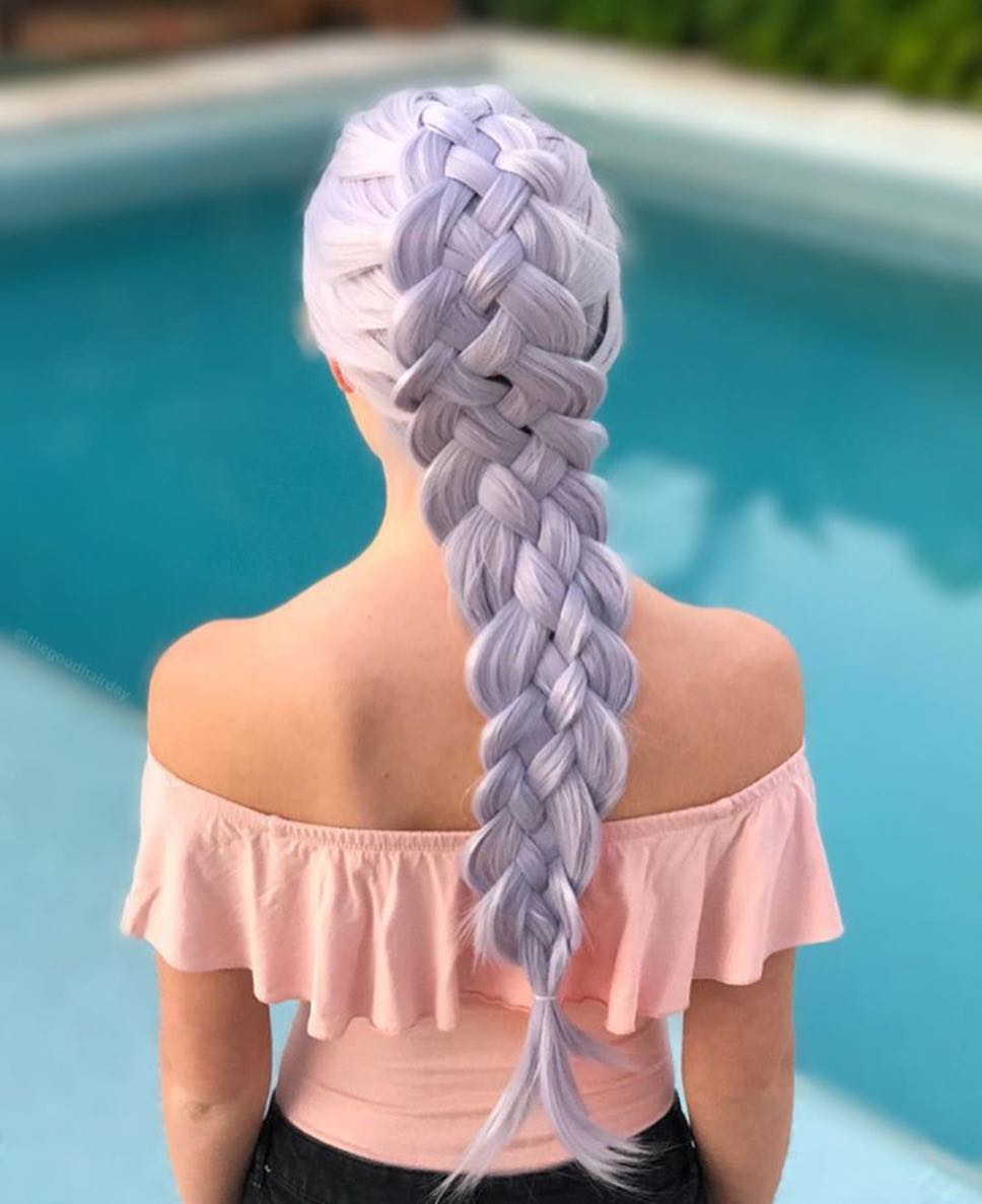 Treccia su capelli lilla - @thegoodhairday