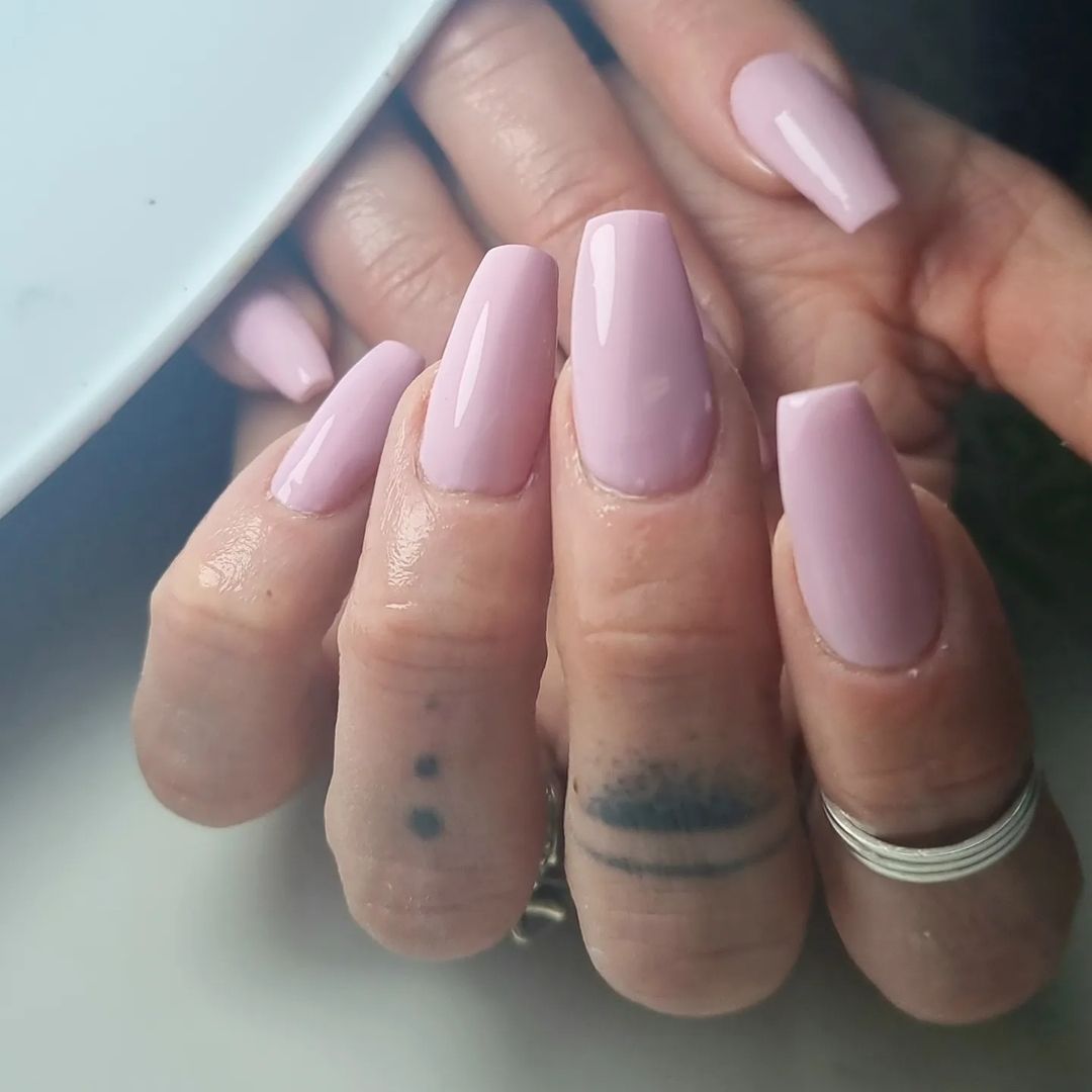 Unghie a ballerina rosa pastello - @glamour_grimaldinails