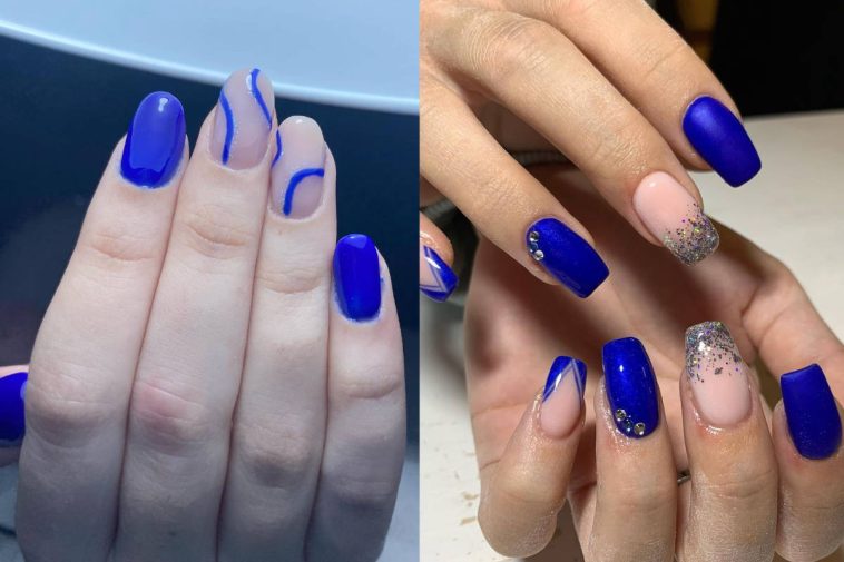 Unghie blu elettrico 2023, le nail art super trendy