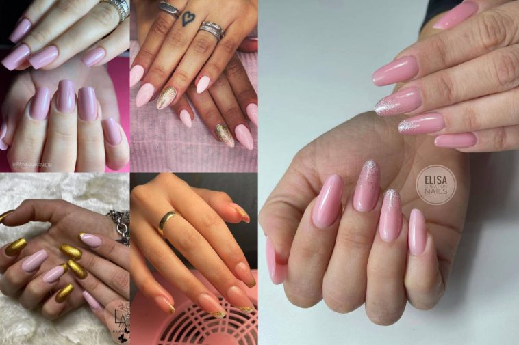 Unghie rosa cipria e oro, le nail art alla moda