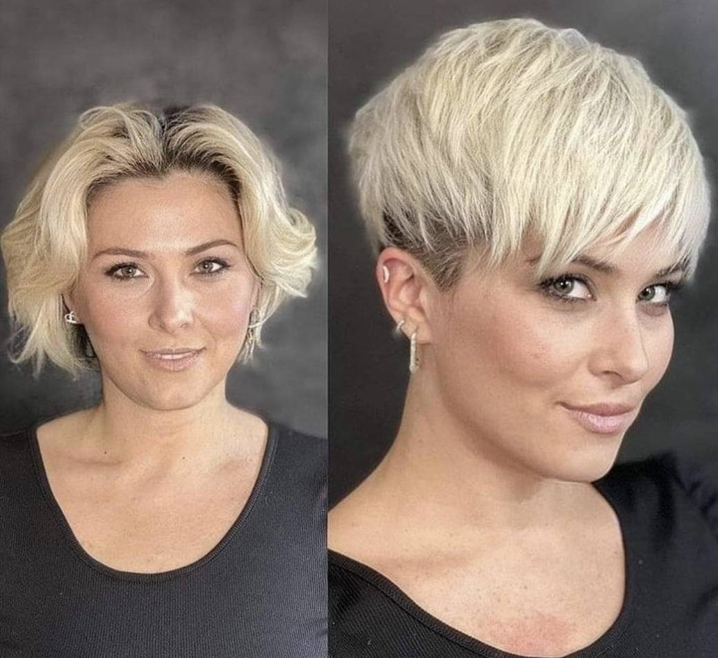 Prima e dopo taglio pixie - @short_hair_ideas
