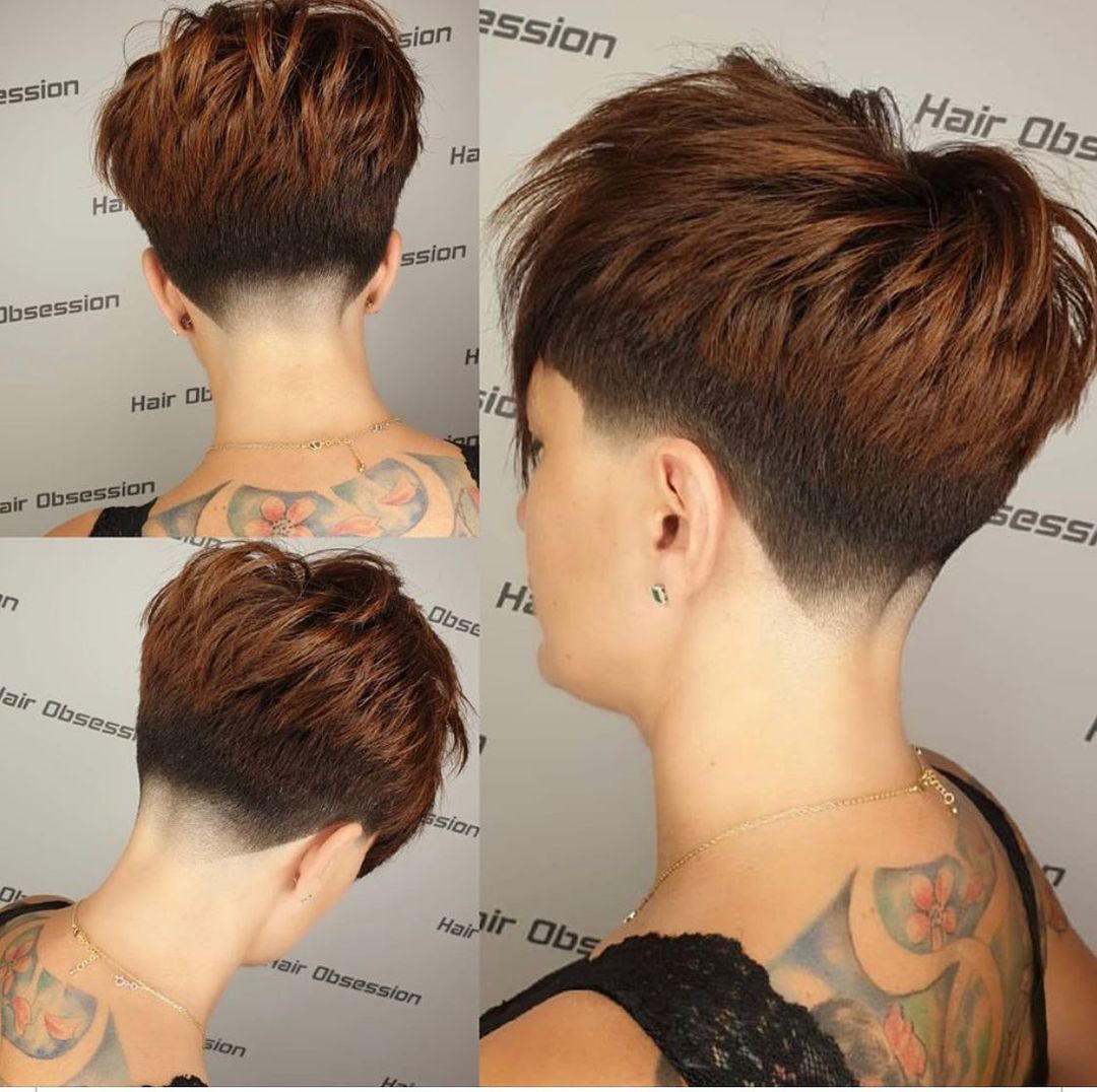 Taglio pixie castano - @kurzhaarestylen