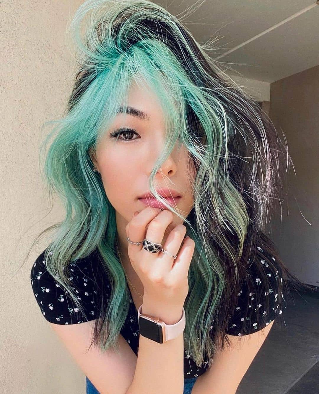 Capelli sfumati verdi - Instagram: @richiemiao
