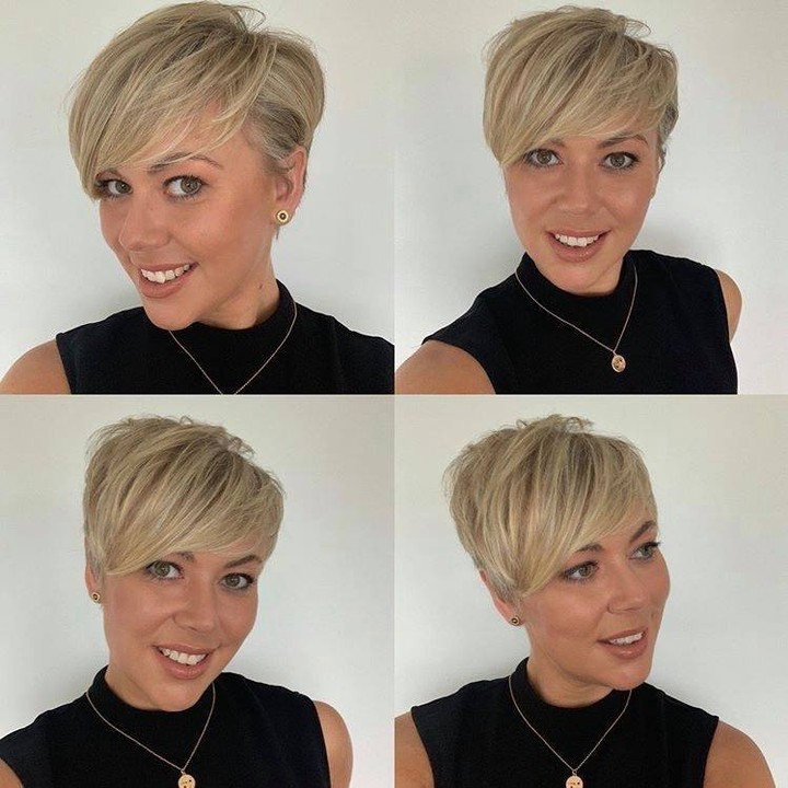 Pixie biondo con ciuffo - Instagram: @daniellewebb1