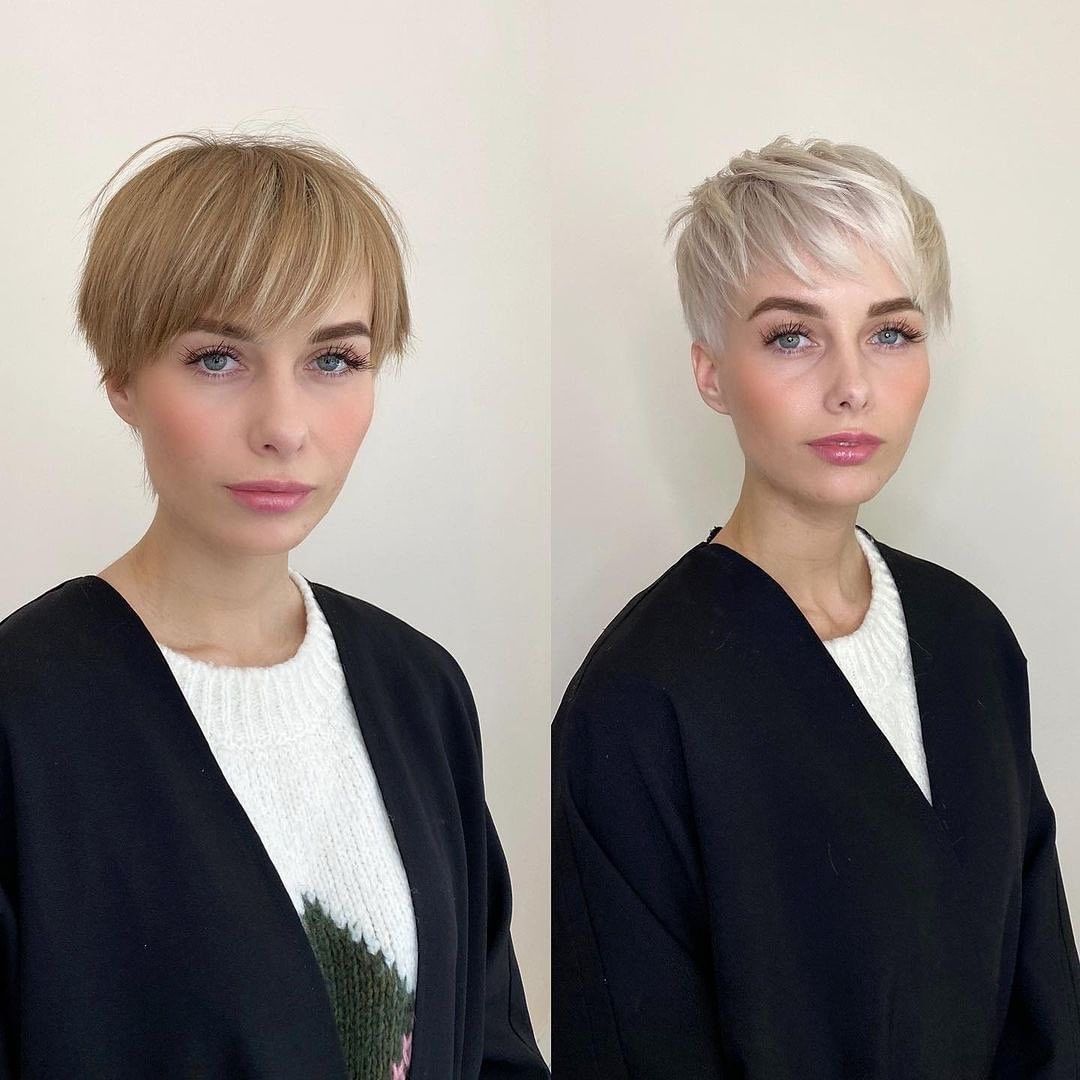 Prima e dopo capelli corti - @malika__artist