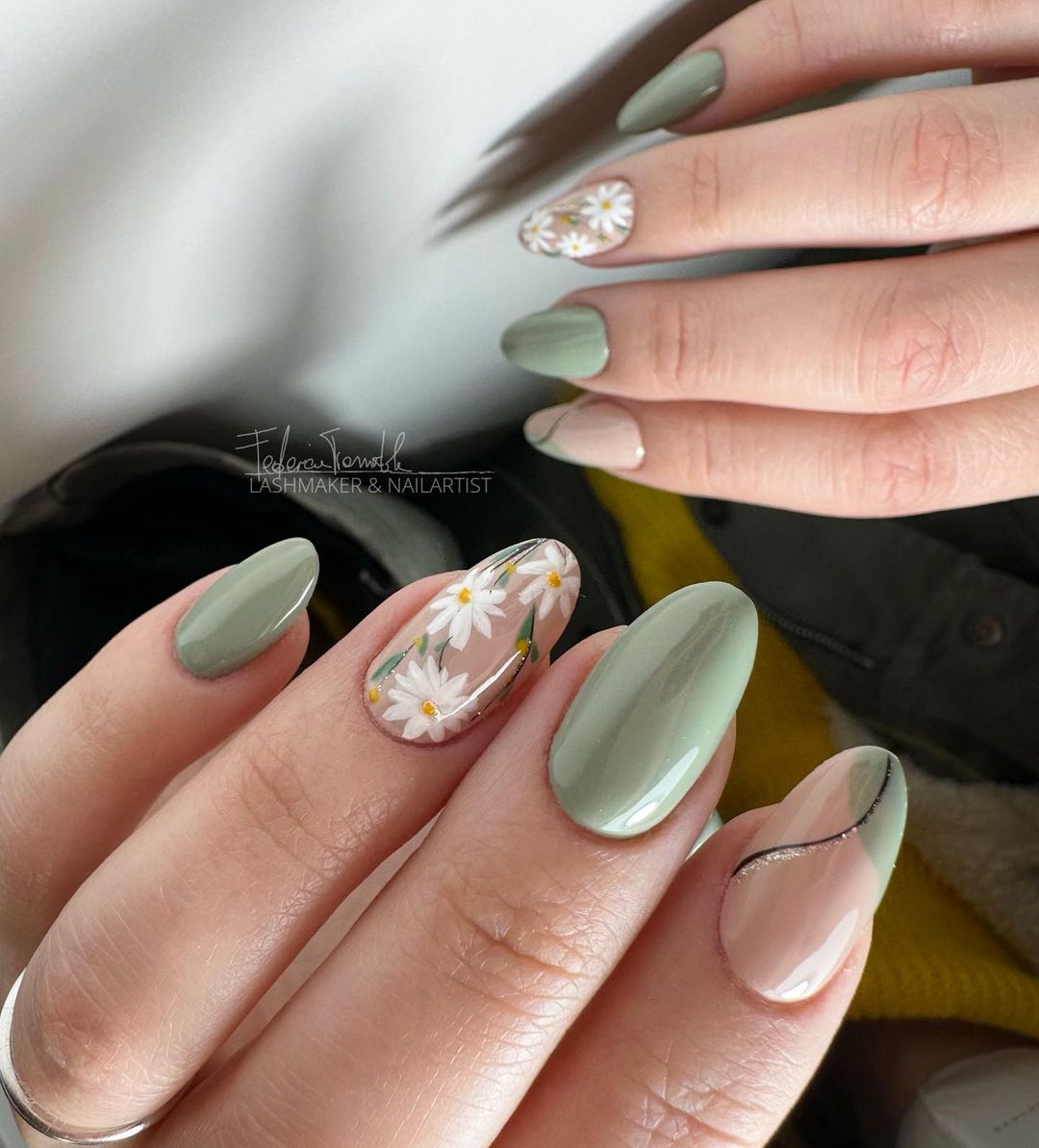 Unghie verdi - Instagram: @federicatramutola.nails.lashes