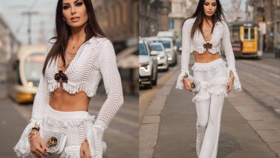 Outfit e capelli, Elisabetta Gregoraci