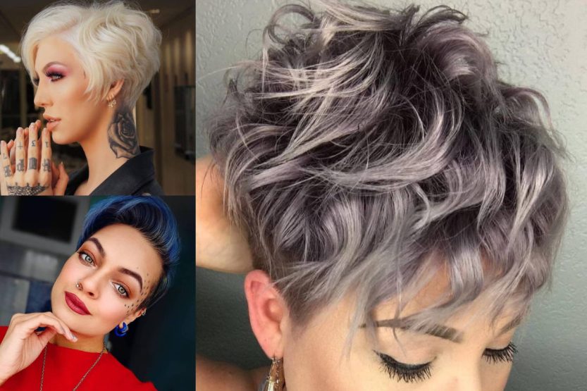 Pixie cut corti, scalati, colorati e con ciuffo
