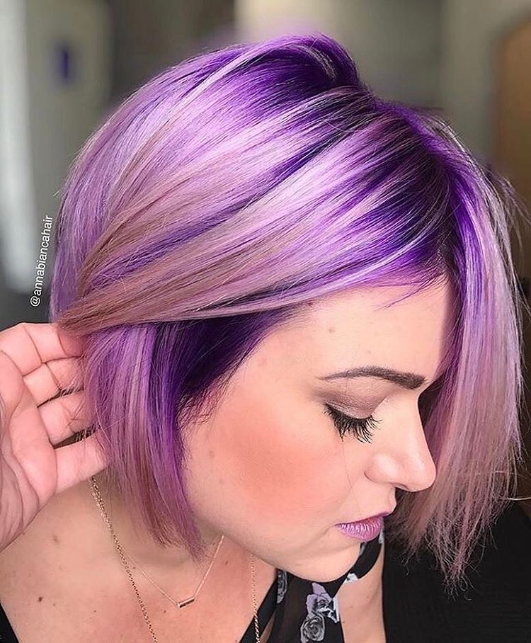 Caschetto con sfumature viola - Instagram: @annabiancahair