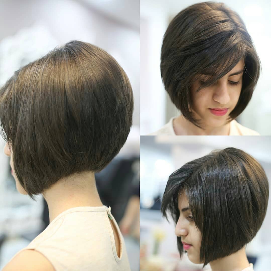 Caschetto corto con ciuffo - Instagram: @haircut_maryamgolestani