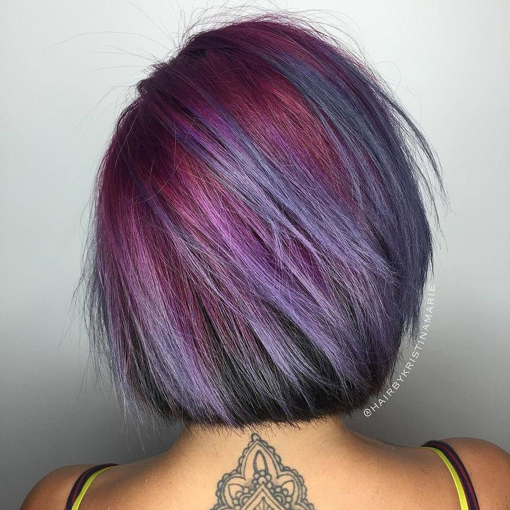 Caschetto corto sfumato viola - Instagram: @hairbykristinamarie