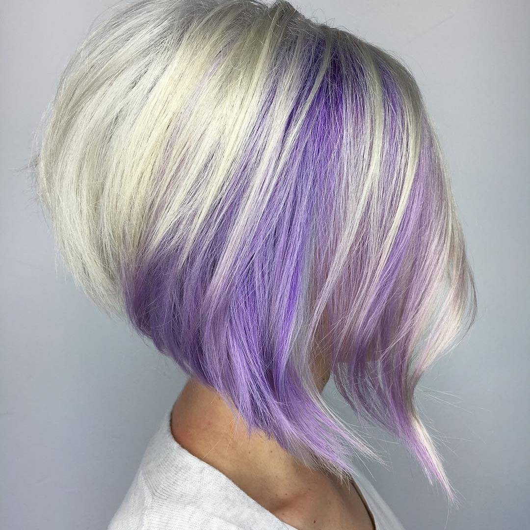 Caschetto inverso con riflessi lilla - Instagram: @headrushdesignsbyjulieann