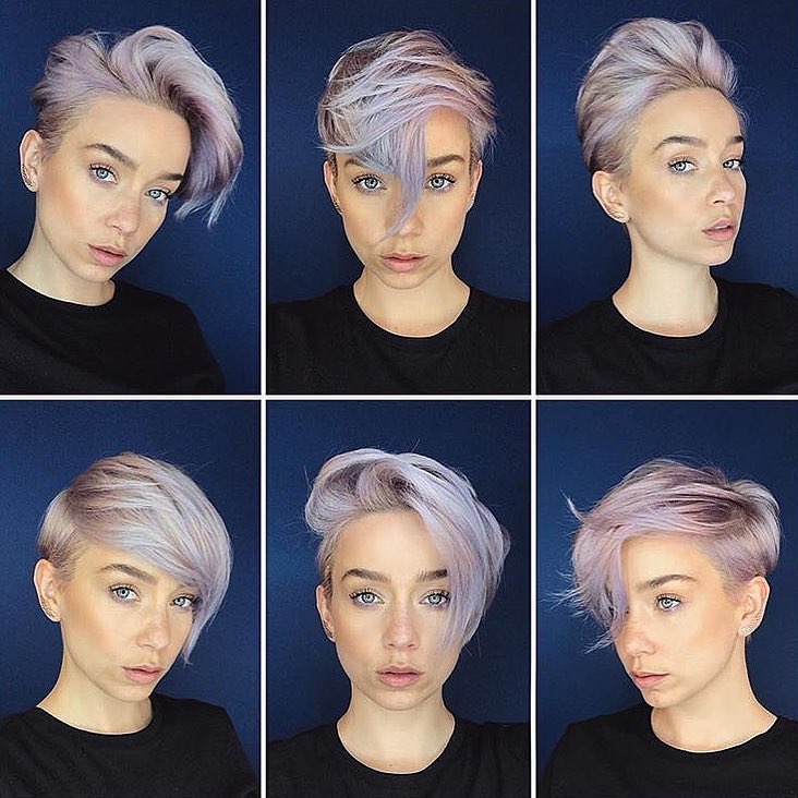 Pixie colorato con ciuffo lungo - Instagram: @kurzhaarestylen