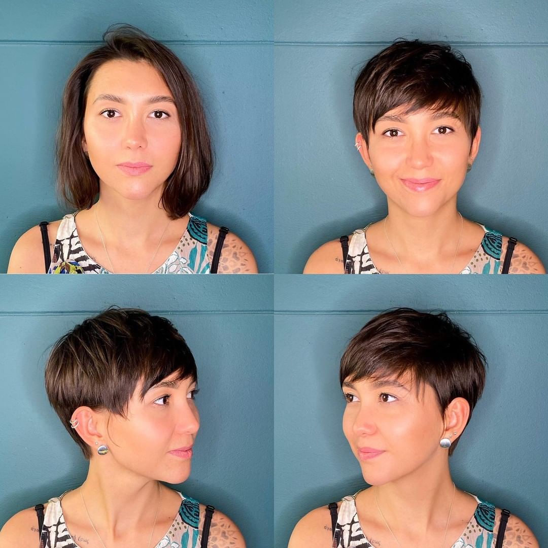 Pixie corto con frangia - Instagram: @kristinakatsabina