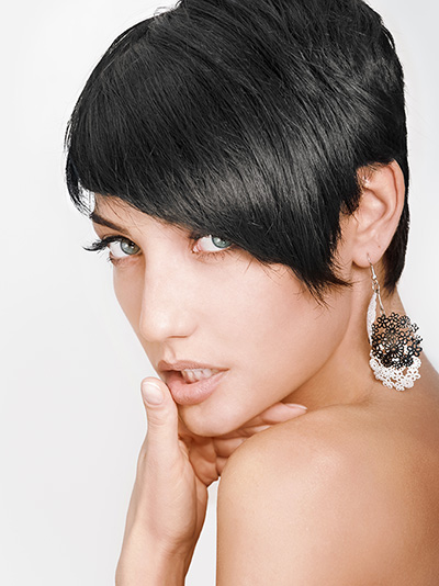 Pixie scuro frangia laterale
