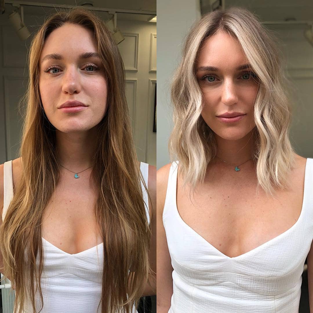 Prima e dopo taglio a caschetto - Instagram: @igorkhonin