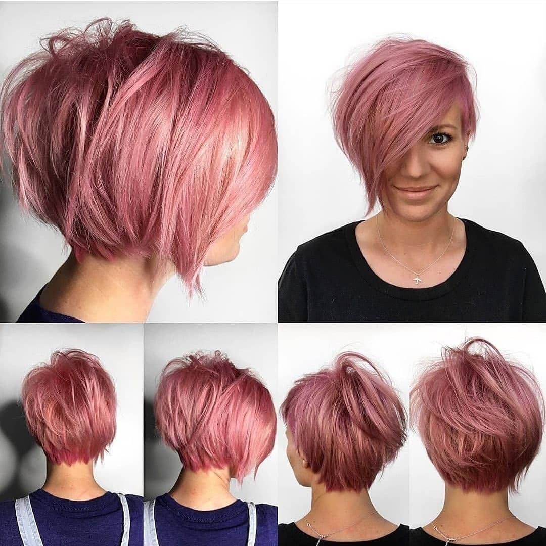 Taglio pixie rosa - Instagram: @headrushdesigns