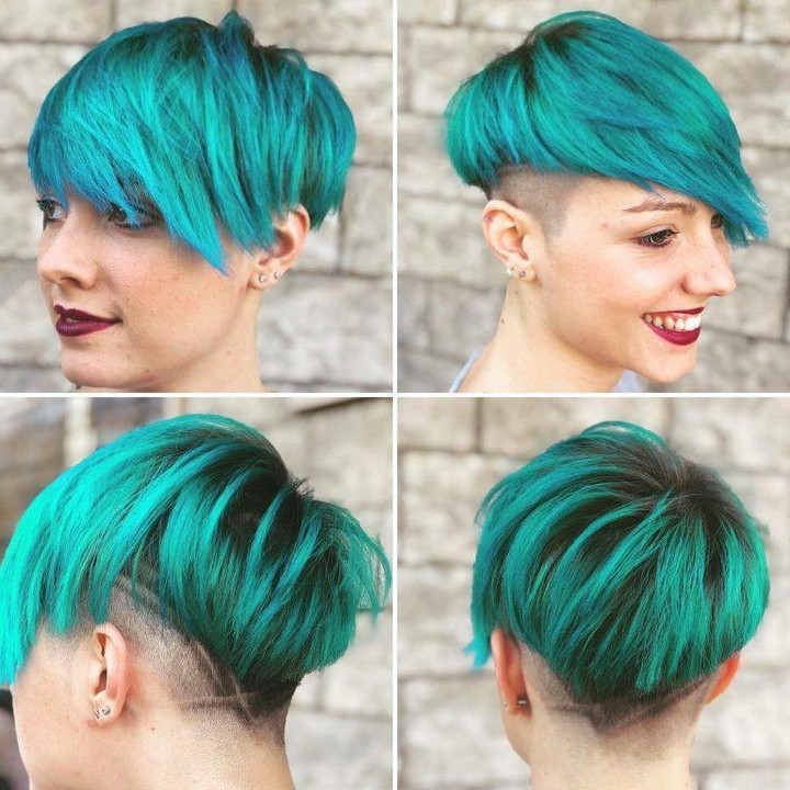 Taglio pixie verde - Instagram: @kurzhaarestylen