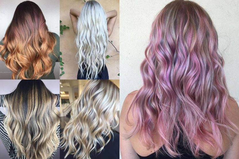 Balayage su capelli lunghi e medi, 15 sfumature diverse