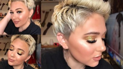 Taglio pixie corto, biondo e mosso