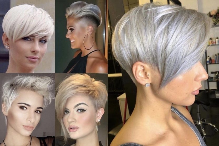 tagli pixie cut colorazione bianca