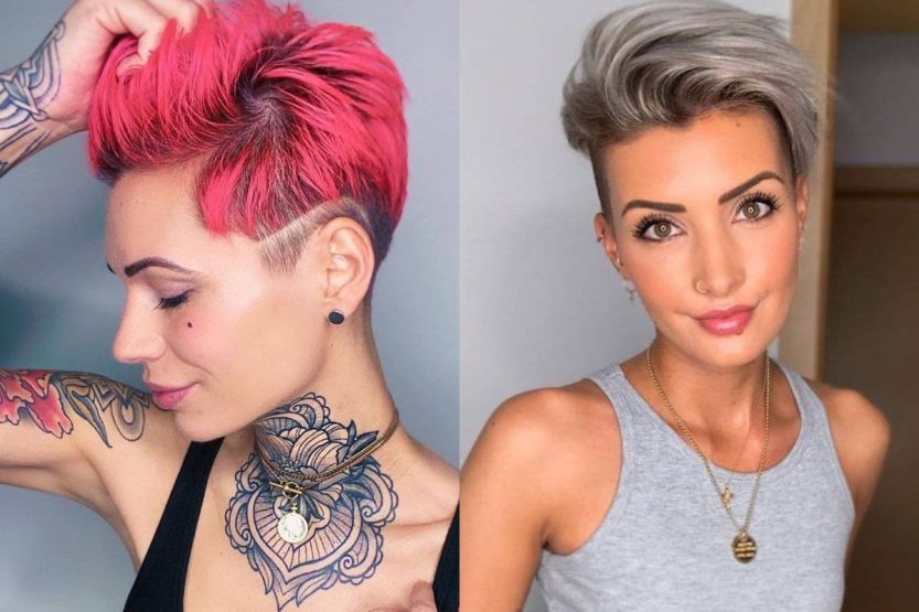 Pixie cut cortissimi con ciuffo e colorati