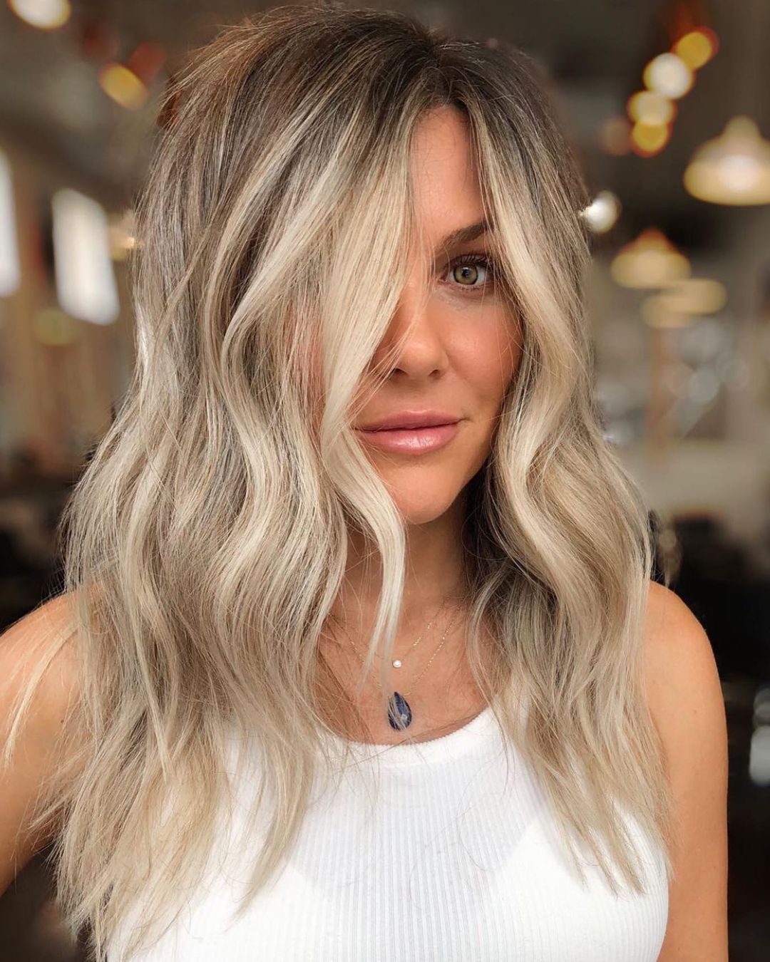 Balayage freddo su capelli castani