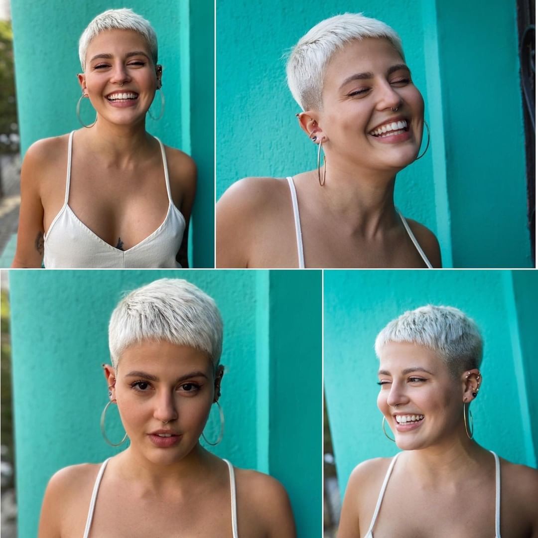 Capelli cortissimi bianchi