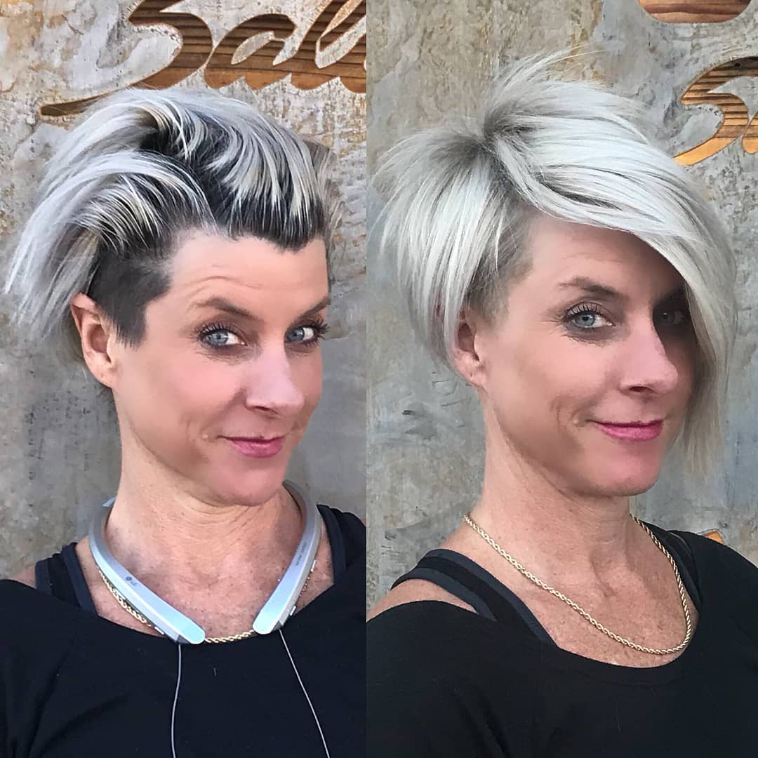 Capelli grigi con sfumature scure