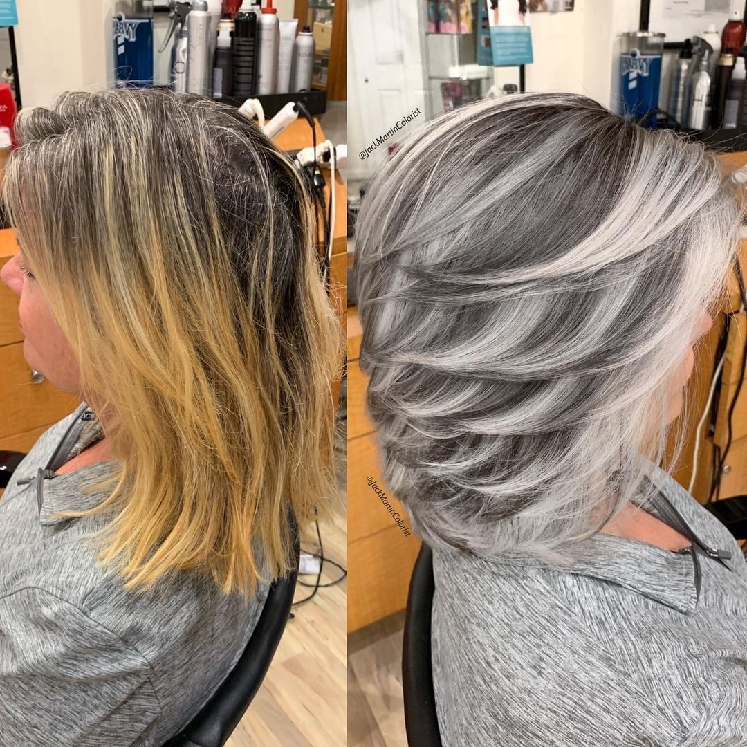 Caschetto grigio sfumato - Instagram: @jackmartincolorist 