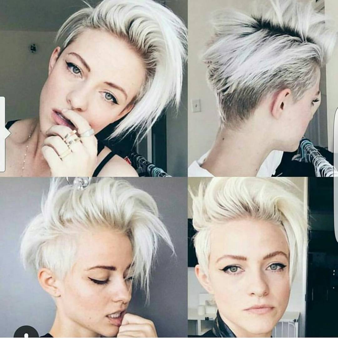 Pixie con ciuffo lungo bianco - Instagram: @brittenelle