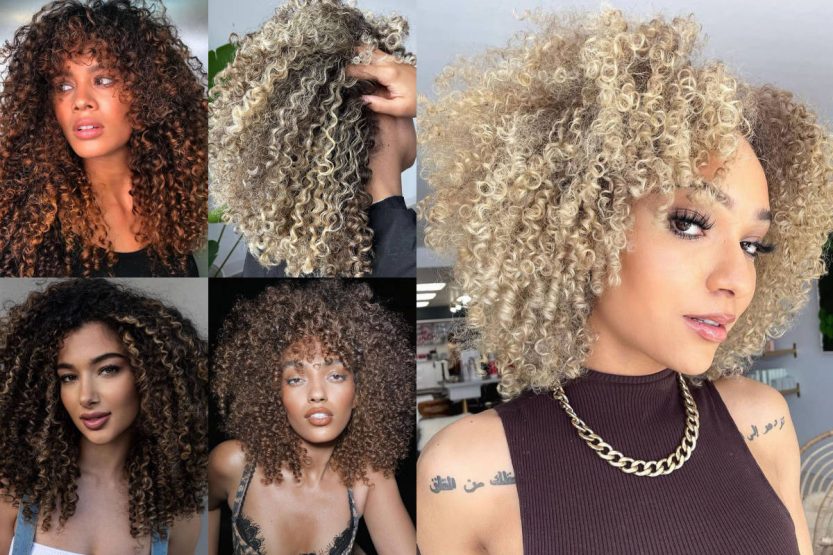 Capelli ricci e le sfumature luminose