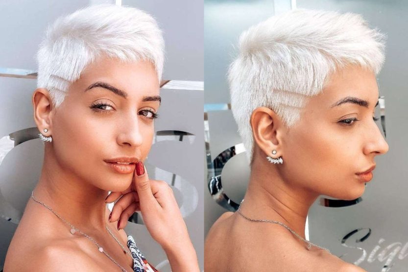 Pixie cut cortissimo, rasato con disegni