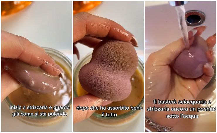 pulire beauty blender spugnetta fondotinta 