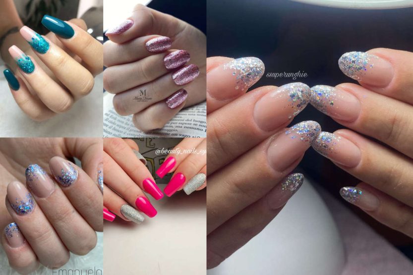 Unghie glitter 2023, le Nail art brillantinate